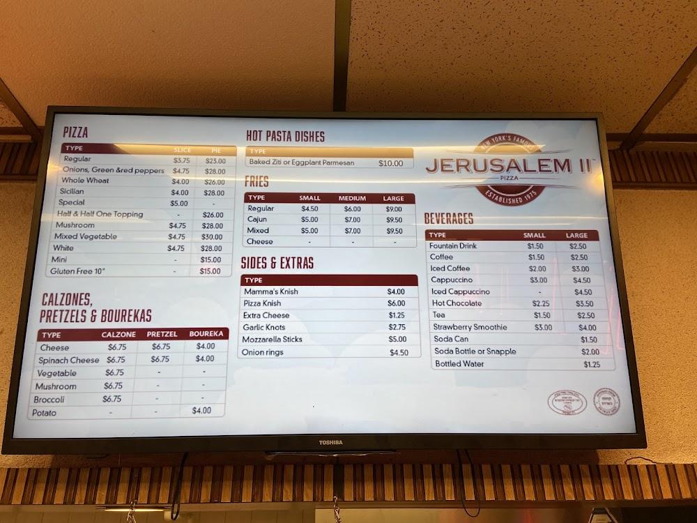 Jerusalem II Pizza Menu image 1