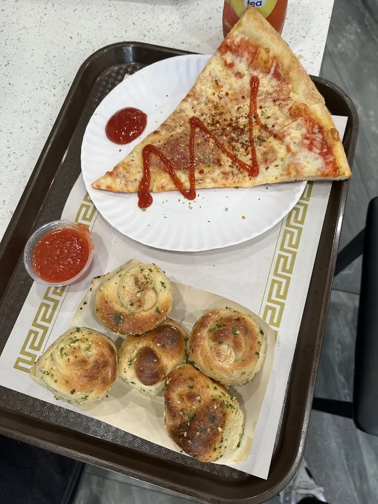 Regular Slice of Pizza and Garlic-Nuts